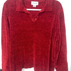 Alfred Dunner Women's V-Neck Sweater in Rich Red